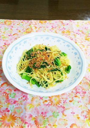 菜の花と小海老の味噌バター焼そば♪-レシピのメイン写真