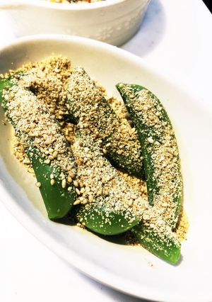 レンジで簡単！スナップエンドウの胡麻和え-レシピのメイン写真