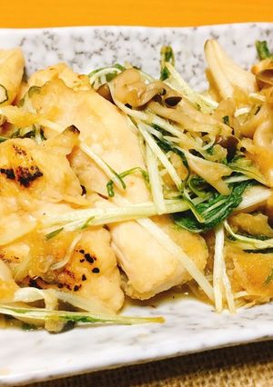 鶏むね肉と水菜のおろしぽん酢炒め-レシピのメイン写真