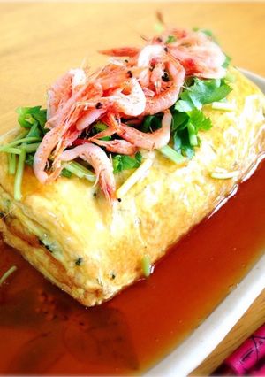 切り昆布とネギ入りあんかけ厚焼き卵-レシピのメイン写真