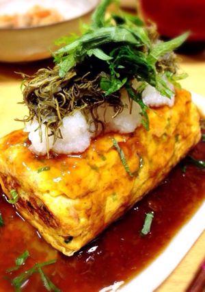梅酢生姜と切り昆布入り！あんかけ厚焼き卵-レシピのメイン写真