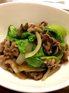 レタスと牛肉の醤油炒め-レシピのメイン写真
