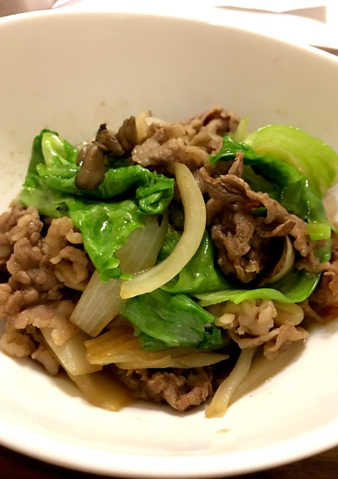 レタスと牛肉の醤油炒め-レシピのメイン写真
