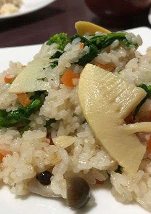 簡単！大評判の絶品美味しい菜の花のおこわ-レシピのメイン写真