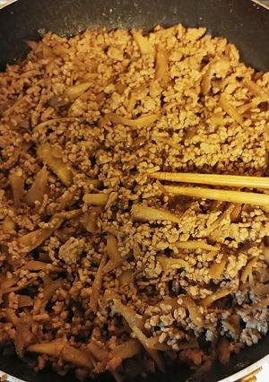 ゴボウと挽き肉の甘辛煮　作り置き-レシピのメイン写真