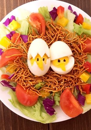 ハッピーイースター鳥の巣サラダ-レシピのメイン写真
