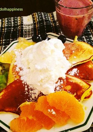 パンケーキwithミックスジュース-レシピのメイン写真