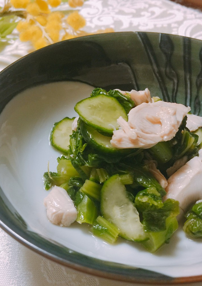 ササミときゅうりと青菜の和え物-レシピのメイン写真