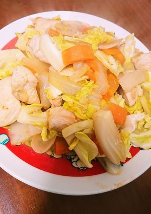 【減量中】むね肉とキャベツの甘辛味噌炒め-レシピのメイン写真