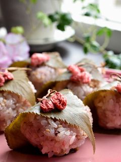 桜餅風☆電子レンジで桜のおこわ-レシピのメイン写真
