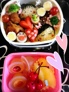 キャラ弁 カップル 女の子 男の子-レシピのメイン写真