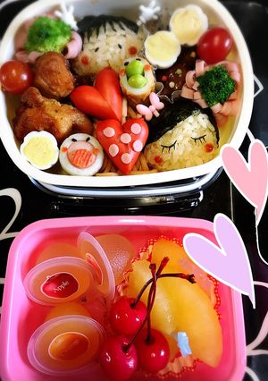 キャラ弁 カップル 女の子 男の子-レシピのメイン写真