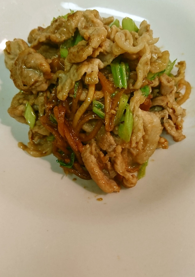 わさび菜と豚こま肉の炒め物-レシピのメイン写真