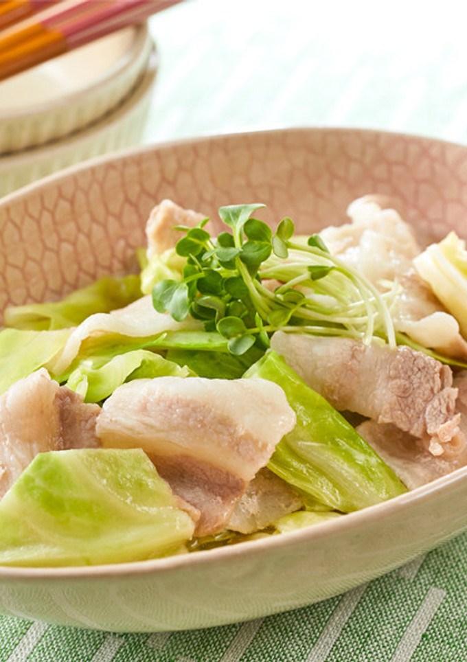 キャベツと豚バラの白だしさっと煮-レシピのメイン写真