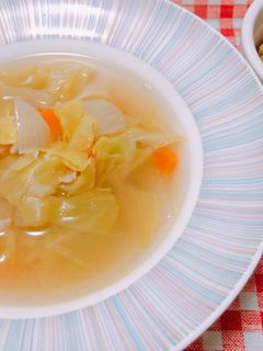 鶏そぼろとキャベツの塩麹スープ-レシピのメイン写真