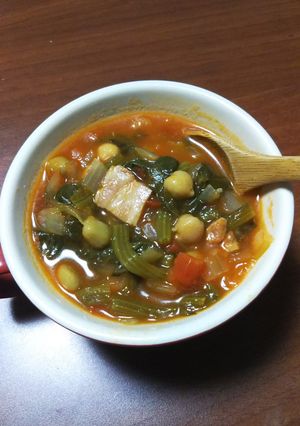 トマト缶で簡単 ほうれん草煮こみ-レシピのメイン写真