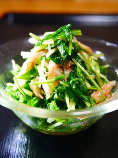 生でシャキシャキ!水菜とカニカマの酢の物-レシピのメイン写真