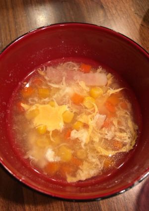 子供が大好き☆洋風 野菜コーン卵スープ-レシピのメイン写真