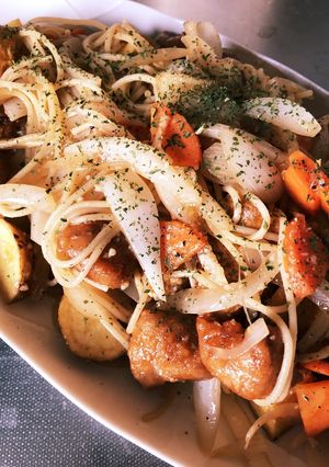 リヨネーズソテー(弥彦村の給食メニュー)-レシピのメイン写真