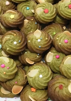 抹茶のサックサク絞りクッキー♡(卵不要)-レシピのメイン写真