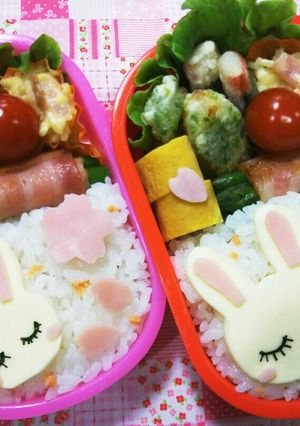 簡単キャラ弁☆うさぎのお花見弁当-レシピのメイン写真