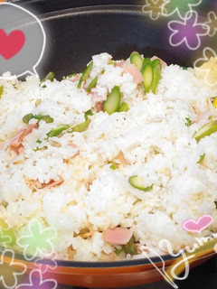 春色☆アスパラとベーコンの炒飯-レシピのメイン写真