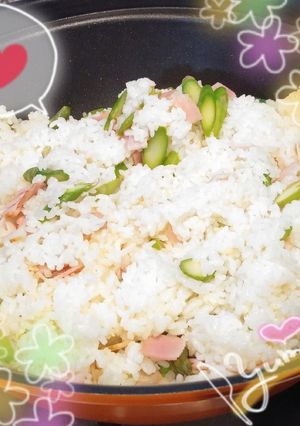 春色☆アスパラとベーコンの炒飯-レシピのメイン写真