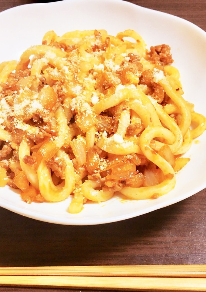 ボロネーゼ風♪もちもちうどん-レシピのメイン写真