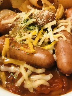 ソーセージの赤ワイン&トマトソース煮こみ-レシピのメイン写真