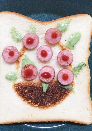 トーストアート　花かご 花トースト-レシピのメイン写真