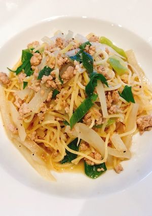 ワンポット☆生姜香る大根とひき肉のパスタ-レシピのメイン写真