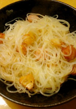 簡単昼食　ペペロンチーノ風焼きビーフン-レシピのメイン写真