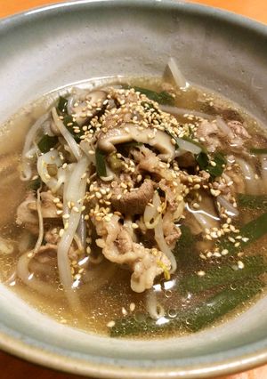 モヤシ牛肉ニラの豆豉醬×鶏ガラスープ-レシピのメイン写真
