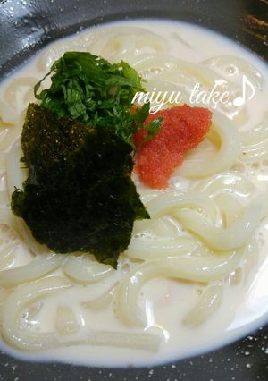 温♡めんたい豆乳うどん♪-レシピのメイン写真