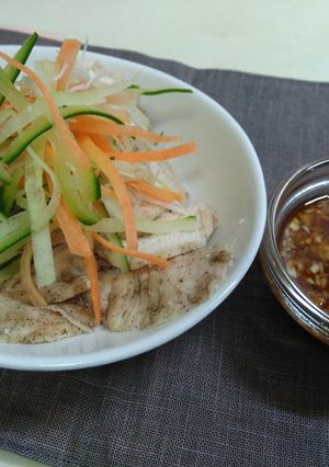 蒸し鶏のたっぷり薬味ソース添え(^O^)-レシピのメイン写真