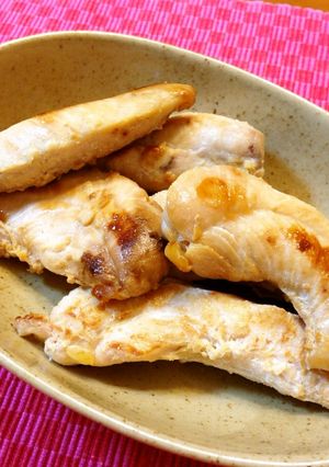 我が家の定番☆鶏ささみのにんにく醤油焼き-レシピのメイン写真
