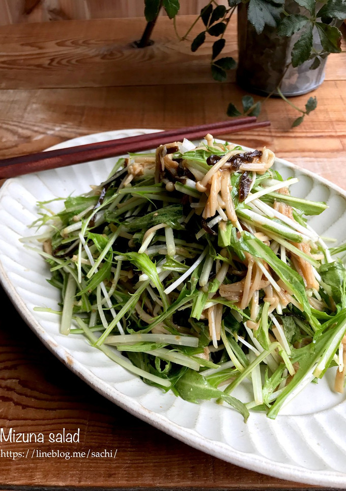 水菜とえのきの胡麻塩昆布サラダ-レシピのメイン写真