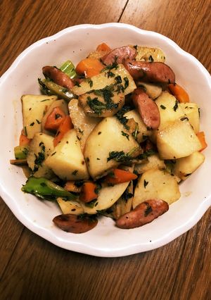 ソーセージと根菜の中華炒め-レシピのメイン写真