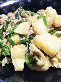 簡単!油揚げとアサツキの炒め物-レシピのメイン写真