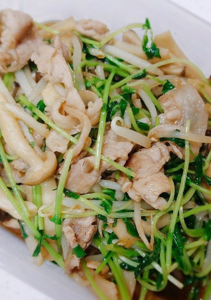 お箸が止まらない豆苗豚コマオイスター炒め-レシピのメイン写真
