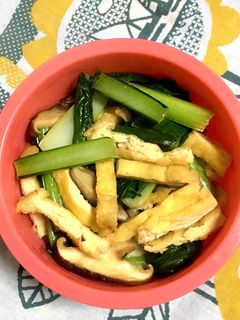 小松菜・油揚げ・きのこの醤油バター炒め-レシピのメイン写真
