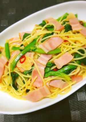 ほうれん草のピリ辛パスタ-レシピのメイン写真