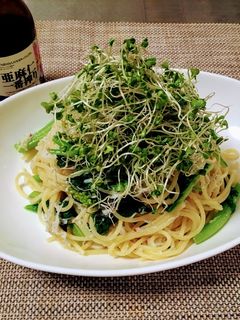 【発毛レシピ】スプラウドとシラスのパスタ-レシピのメイン写真