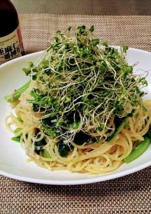 【発毛レシピ】スプラウドとシラスのパスタ-レシピのメイン写真