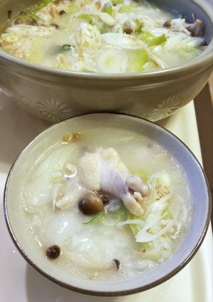 参鶏湯粥♡手羽元で-レシピのメイン写真