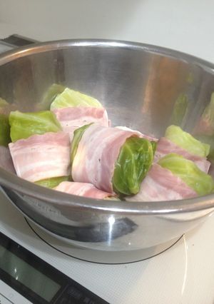 シャンタンで食べるベーコンロールと餅巾着-レシピのメイン写真