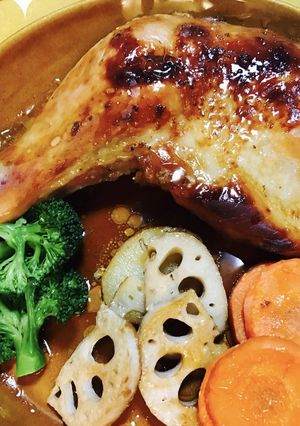 蜂蜜バター☆根菜とチキンのオーブン焼き-レシピのメイン写真