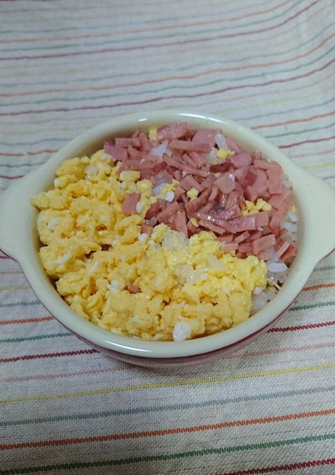 入り玉子とハムの簡単！2色丼-レシピのメイン写真