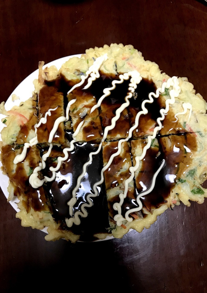 簡単♬カット野菜とネギのお好み焼き風-レシピのメイン写真