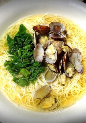 かんたん煮麺 あさりと春菊のせ-レシピのメイン写真